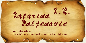 Katarina Maljenović vizit kartica